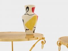 Maison Charles Maison Charles set of 4 brass marble gueridon tables 1960s - 4453931