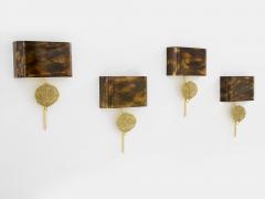 Maison Charles Maison Charles set of four patinated bronze and brass sconces 1970s - 4039708