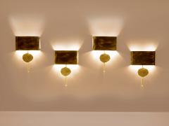 Maison Charles Maison Charles set of four patinated bronze and brass sconces 1970s - 4039709