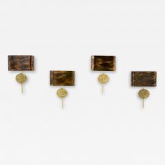 Maison Charles Maison Charles set of four patinated bronze and brass sconces 1970s - 4044003