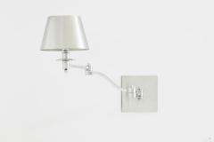 Maison Charles Maison Charles single brushed steel adjustable swing arm sconce 1960s - 4042478