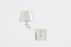 Maison Charles Maison Charles single brushed steel adjustable swing arm sconce 1960s - 4042479