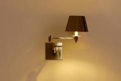 Maison Charles Maison Charles single brushed steel adjustable swing arm sconce 1960s - 4042480