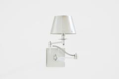 Maison Charles Maison Charles single brushed steel adjustable swing arm sconce 1960s - 4042481