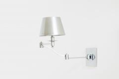 Maison Charles Maison Charles single brushed steel adjustable swing arm sconce 1960s - 4042482