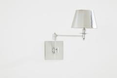 Maison Charles Maison Charles single brushed steel adjustable swing arm sconce 1960s - 4042485