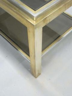Maison Charles Pair French Double Level Brass Nickel End Table Willy Rizzo Maison Charles - 1861249