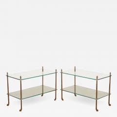 Maison Charles Pair of French Maison Charles Tiered Side Tables - 3333436