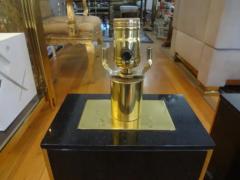 Maison Charles Pair of French Marble and Brass Lamps Attributed to Maison Charles - 3638320
