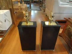 Maison Charles Pair of French Marble and Brass Lamps Attributed to Maison Charles - 3638367