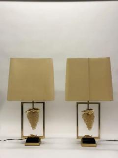 Maison Charles Pair of French Modern Neoclassical Crystal Brass Table Lamps by Maison Charles - 4112310