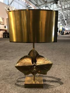 Maison Charles Rare bronze Lotus table lamp by Maison Charles - 1181293