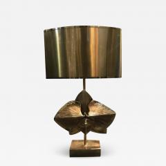 Maison Charles Rare bronze Lotus table lamp by Maison Charles - 1181517