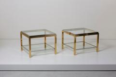 Maison Charles Set of Two Brass and Chrome Side or Coffee Tables by Maison Charles - 701127