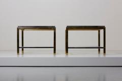 Maison Charles Set of Two Brass and Chrome Side or Coffee Tables by Maison Charles - 701131