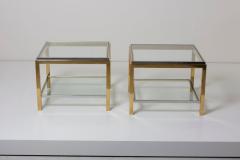 Maison Charles Set of Two Brass and Chrome Side or Coffee Tables by Maison Charles - 701132