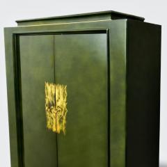 Maison Dominique Green Lacquer Cabinet by Andre Domin Marcel Genevriere for Maison Dominique - 2062015