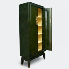 Maison Dominique Green Lacquer Cabinet by Andre Domin Marcel Genevriere for Maison Dominique - 2062017