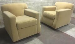 Maison Dominique Maison Dominique Chic Powerful Pair of Club Chair Newly Covered in Mohair Velvet - 449462