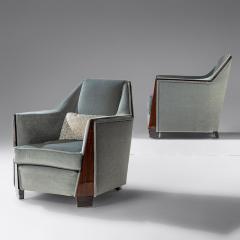 Maison Dominique Pair of Art Deco Rosewood Lounge Chairs in the Manner of Maison Dominique - 4317572