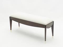 Maison Dominique Rare Maison Dominique French Art Deco bench walnut boucl 1940s - 1860271