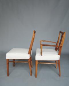 Maison Dominique Set of 8 Fine French Art Deco Walnut Chairs by Dominique 6 Side and 2 Arm  - 4273168