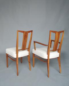 Maison Dominique Set of 8 Fine French Art Deco Walnut Chairs by Dominique 6 Side and 2 Arm  - 4273169