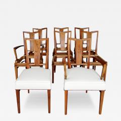 Maison Dominique Set of 8 Fine French Art Deco Walnut Chairs by Dominique 6 Side and 2 Arm  - 4277003