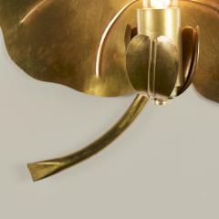 Maison Florart Pair of French 1970 brass lily pad wall lights by Maison Florart - 4359877