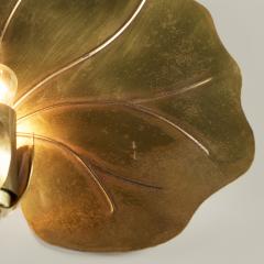 Maison Florart Pair of French 1970 brass lily pad wall lights by Maison Florart - 4359878