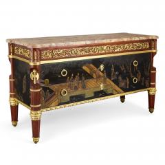 Maison Forest Antique ormolu mounted mahogany and Chinese lacquer commode by Maison Forest - 3585838