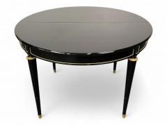 Maison Gouff Louis XVI Style Hollywood Regency Dining Table Black Lacquer - 3908089