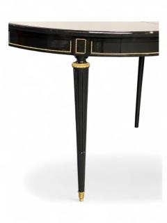 Maison Gouff Louis XVI Style Hollywood Regency Dining Table Black Lacquer - 3908091