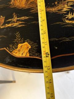 Maison Hirch Pair of bedside tables signed black lacquered with gilt Chinese decoration - 4820801