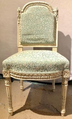 Maison Jansen 12 Paint Decorated Louis XVI Style Side Dining Chairs Finely Carved - 2490735