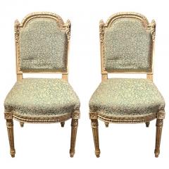 Maison Jansen 12 Paint Decorated Louis XVI Style Side Dining Chairs Finely Carved - 2490738