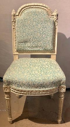 Maison Jansen 12 Paint Decorated Louis XVI Style Side Dining Chairs Finely Carved - 2490743