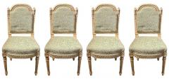 Maison Jansen 12 Paint Decorated Louis XVI Style Side Dining Chairs Finely Carved - 2490753