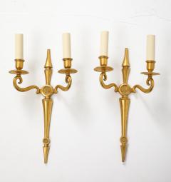 Maison Jansen 1940s pair of bronze sconces attributed to Maison Jansen - 3716817