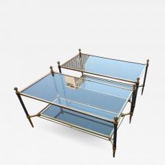 Maison Jansen 1950 1970 Pair of Coffee Table Maison Jansen with Glasses - 2526563