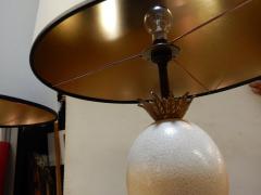 Maison Jansen 1950 1970 Pair of Lamps Black Marble and Ostrich Egg in Maison Jansen Style - 2534205