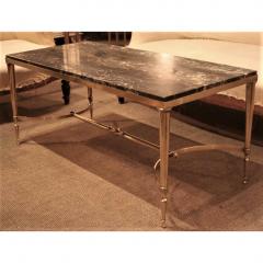 Maison Jansen 1950 MAISON JANSEN BRASS COFFEE TABLE WITH BLACK MARBLE TOP - 796051