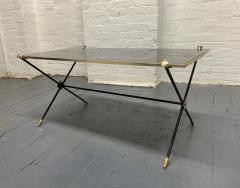 Maison Jansen 1950s Directoire Style Brass and Iron Coffee Table - 1343471