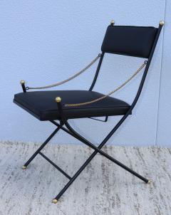 Maison Jansen 1950s French Maison Jansen Style Iron And Brass Folding Chairs - 3242212