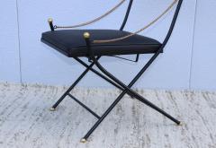 Maison Jansen 1950s French Maison Jansen Style Iron And Brass Folding Chairs - 3242216