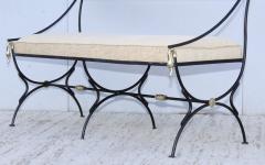 Maison Jansen 1950s Maison Jansen Style Brass And Iron Swan Motif Settee - 1894506