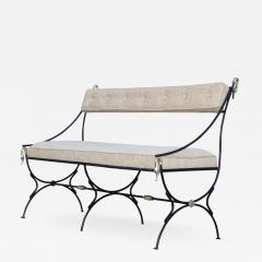 Maison Jansen 1950s Maison Jansen Style Brass And Iron Swan Motif Settee - 1894671