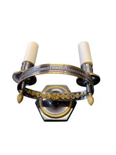 Maison Jansen 1960s Patinated brass sconces by Maison Jansen - 4532889