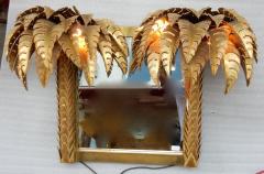 Maison Jansen 1970 Illuminating Palm Tree Mirror Unique and Original Piece by Barbier Jansen - 2320109