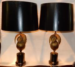 Maison Jansen 1970 Pair of Lamps Palm or Coconut Tree with Coconut Style Jansen or Charles - 2323015